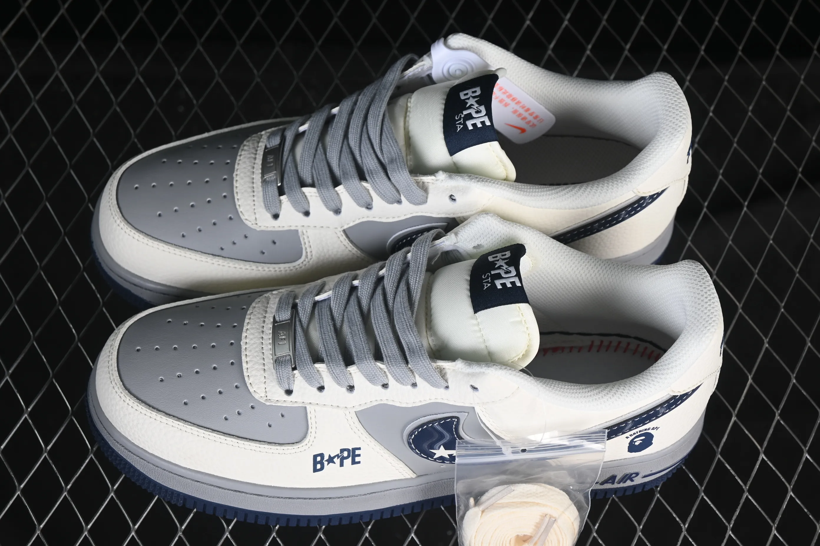 All categories Nk Air Force 1 Air Force series Nk Air Force 1 Low Air Force low top Nike Air Force 1'07 Low BaPe co-branded beige gray blue Air Force 1 low top casual sneakers SM6668-111